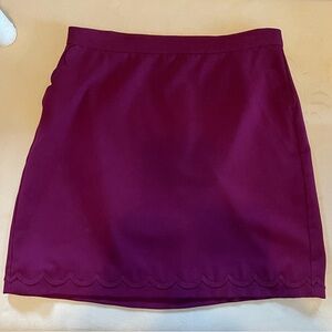 Banana Republic Rich Purple Skirt with Scalloped Trim